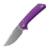 Coltello pieghevole Reate PL-XF Purple Aluminum, Satin/Stonewash