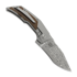 Reate T3000 Damasteel sulankstomas peilis, Burlap Micarta
