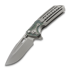 Coltello pieghevole Reate T600 Bead Blast Ti & Green Zirconium/BB, Frosted Satin