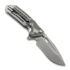 Reate T600 Bead Blast Ti & Green Zirconium/BB folding knife, Frosted Satin