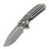Reate T600 Bead Blast Ti & Green Zirconium sulankstomas peilis, Frosted Satin