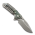 Reate T600 Bead Blast Ti & Green Zirconium sulankstomas peilis, Frosted Satin