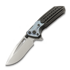 Coltello pieghevole Reate T600 Black DLC & Blue Crystalized Ti, Stonewash