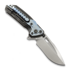 Coltello pieghevole Reate T600 Black DLC & Blue Crystalized Ti, Stonewash
