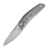 Reate VK-TRON Bead Blast Ti & Blue sulankstomas peilis, Frosted Satin
