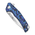 Sencut Quirk 접이식 나이프, Blue/Purple/Black G-10, Satin S25099-3