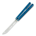 Squid Industries Krake Raken balisong trainer, 藍色