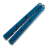 Squid Industries Krake Raken balisong trainer, 藍色
