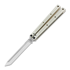 Squid Industries Krake Raken Tanto V2 balisong, silver