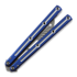 Squid Industries Krake Raken Trainer V2.5 DT balisong trainer, 藍色