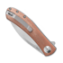 Trollsky Knives Mandu EVO 14C28N sulankstomas peilis, Brown Micarta, Satin