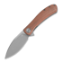 Trollsky Knives Mandu EVO 14C28N sulankstomas peilis, Brown Micarta, Stonewash