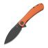 Trollsky Knives Mandu EVO Magnacut sulankstomas peilis, Orange G-10, Black Stonewash