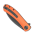 Trollsky Knives Mandu EVO Magnacut sulankstomas peilis, Orange G-10, Black Stonewash
