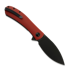 Trollsky Knives Mandu XL D2, Red G-10, Black Stonewash