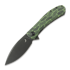 Trollsky Knives Mandu XL Limited 접이식 나이프, Green Turtle G-10, Black Stonewash