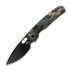 Vosteed Psyop 332 - Blackwash - Current Micarta Taschenmesser, Canvas Rag Burl - Blue