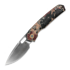 Vosteed Psyop 332 - Satin - Current Micarta összecsukható kés, Canvas Rag Burl - Red