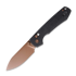 Vosteed Raccoon Crossbar - Copper Dune Drop - Micarta folding knife, black