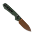 Vosteed Raccoon Crossbar - Copper Dune Drop - Micarta kääntöveitsi, vihreä