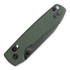 Vosteed Raccoon Crossbar - Micarta Green - B/W Drop folding knife