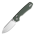 Vosteed Raccoon Crossbar - Micarta Green - Satin Drop sulankstomas peilis