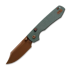 Vosteed Raccoon Top Liner Lock - Copper Dune Bowie - Micarta folding knife, green