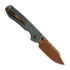 Vosteed Raccoon Top Liner Lock - Copper Dune Bowie - Micarta folding knife, green