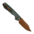 Vosteed Raccoon Top Liner Lock - Copper Dune Bowie - Micarta folding knife, green