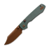 Couteau pliant Vosteed Raccoon Top Liner Lock - Copper Dune Bowie - Micarta, vert