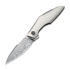 We Knife Krait Snake Damasteel sulankstomas peilis, Gray Titanium WE24084-DS1