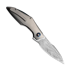 We Knife Krait Snake Damasteel 折叠刀, Gray Titanium WE24084-DS1