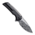 We Knife Mini Malice Heimskringla Damasteel kääntöveitsi, musta WE054BL-DS1