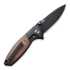 We Knife Nitro Mini, Black Titanium, Brown Micarta Inlay WE22015-4