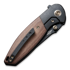 We Knife Nitro Mini, Black Titanium, Brown Micarta Inlay WE22015-4