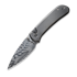 We Knife Qubit Damasteel, Polished Orange Peel Textured Ti WE22030F-DS1