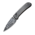 We Knife Qubit Damasteel, Polished Orange Peel Textured Ti WE22030F-DS1