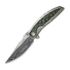 We Knife Quinseris Damasteel, Crystalized Silver Ti/Jungle Wear WE23093-DS1
