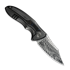 We Knife Varg Damascus Taschenmesser, Polished Gray Titanium & Multicolor CF WE25074-DS1
