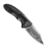 We Knife Varg Damascus Taschenmesser, Polished Gray Titanium & Multicolor CF WE25074-DS1