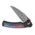 We Knife Ziffius Damascus, Black Titanium/Flamed WE22024D-DS1