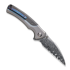 We Knife Ziffius Damascus, Gray Titanium/Twill CF WE22024A-DS1