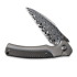 We Knife Ziffius Damascus, Gray Titanium/Twill CF WE22024A-DS1