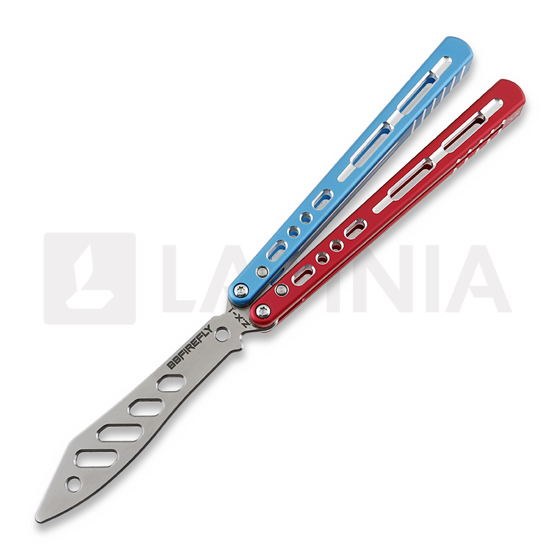BBbarfly Trainer ZX-1 balisong trainer, Red And Blue | Lamnia