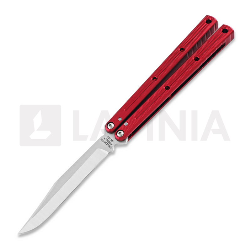 Squid Industries Krake Raken Bowie V2 バタフライナイフ, 赤 | Lamnia